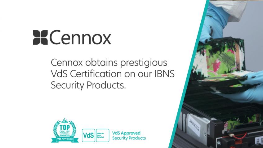 A picture of Cennox obtains prestigious VdS Certification.
